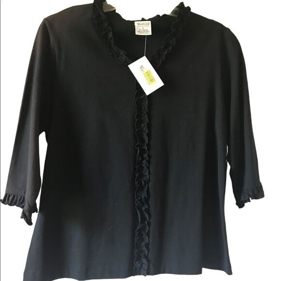Westbound size large new with tags ruffle accents 3/4 tee shirt - Picture 1 of 8